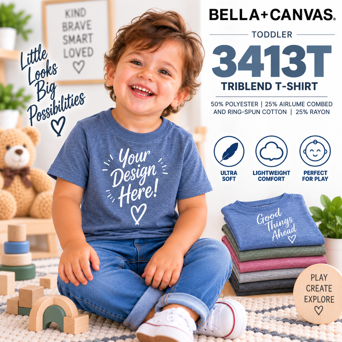 Bella + Canvas Toddler Triblend T-Shirt (3413T)