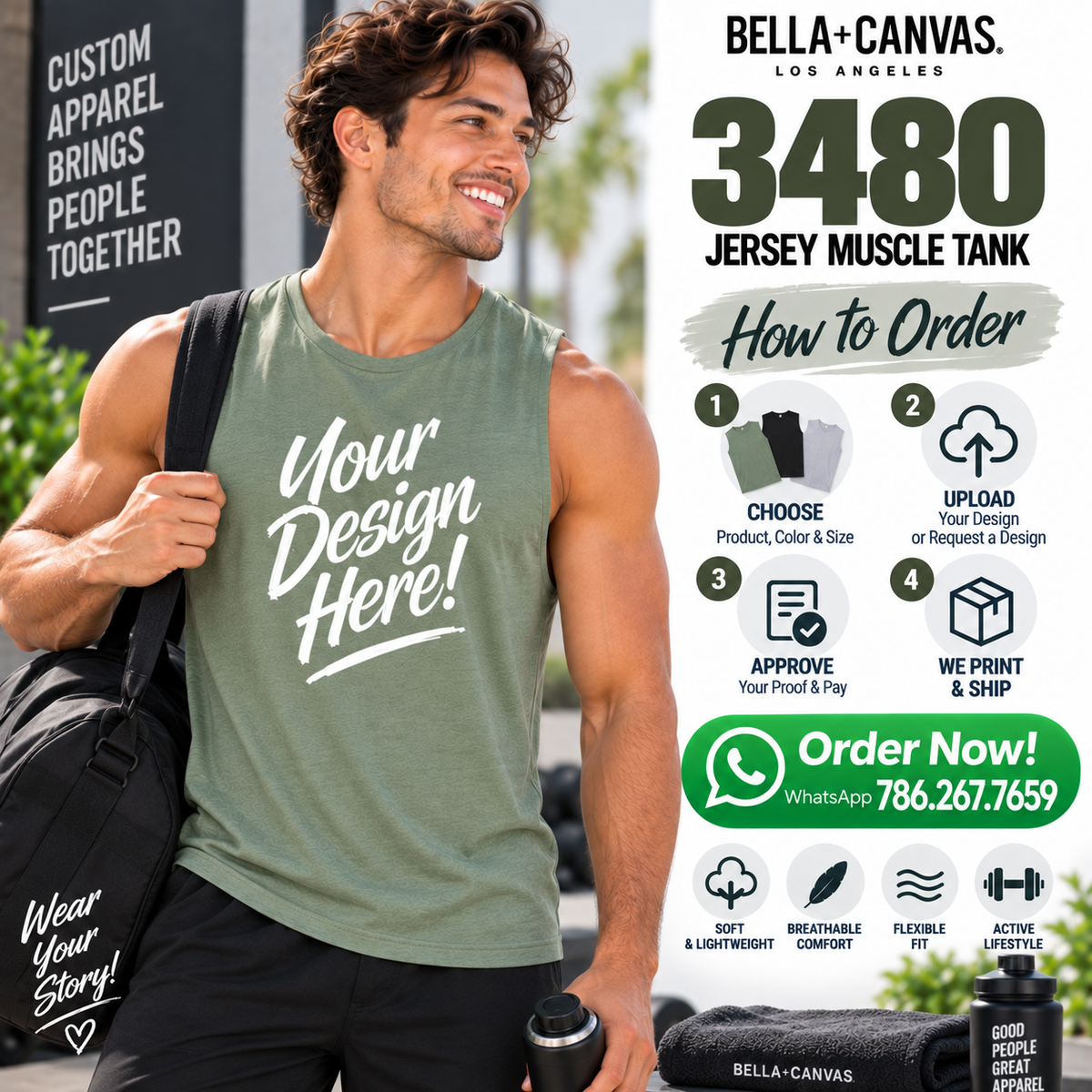 Bella + Canvas Adult Unisex Jersey Muscle Tank (3480)