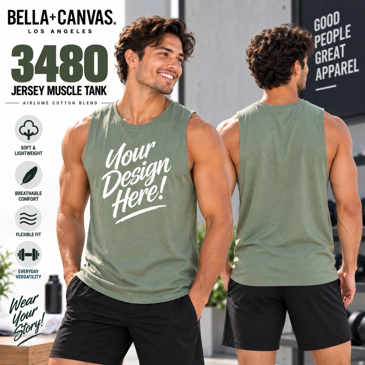 Bella + Canvas Adult Unisex Jersey Muscle Tank (3480)