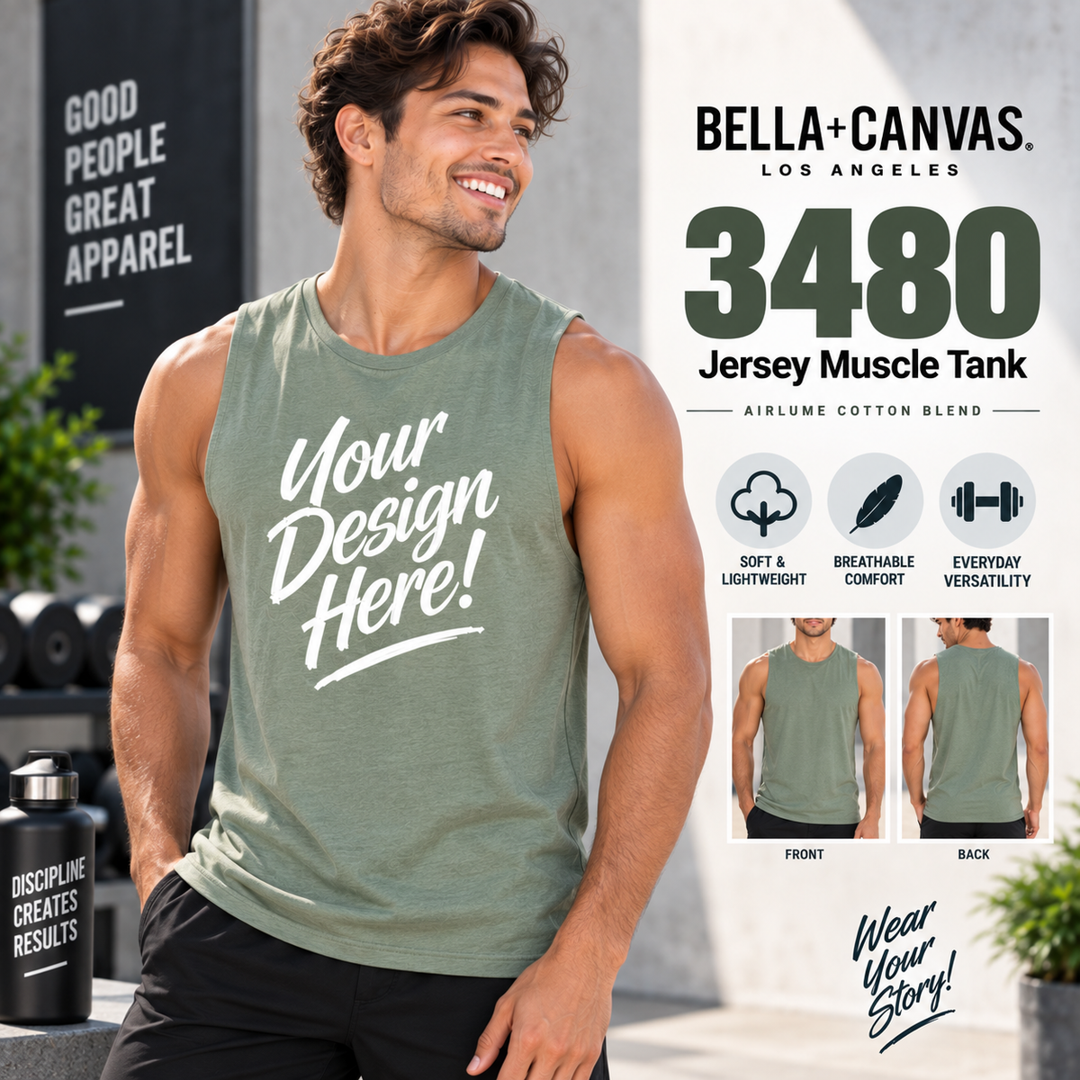 Bella + Canvas Adult Unisex Jersey Muscle Tank (3480)