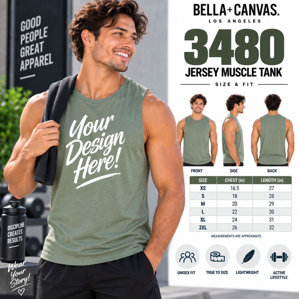 Bella + Canvas Adult Unisex Jersey Muscle Tank (3480)