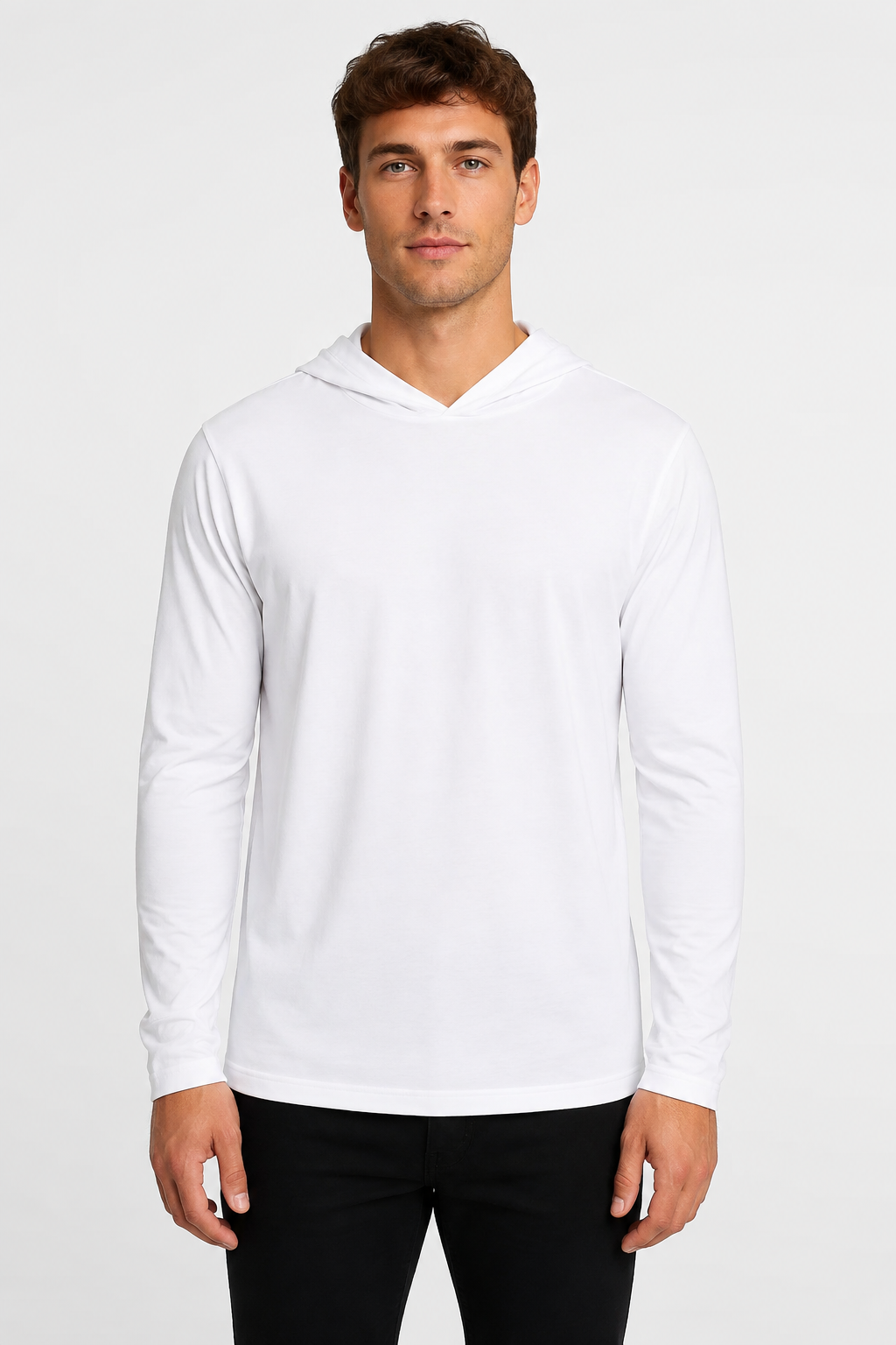 Bella + Canvas 3512 Unisex Jersey Long Sleeve Hoodie | Custom Printed Lightweight Hooded T-Shirt