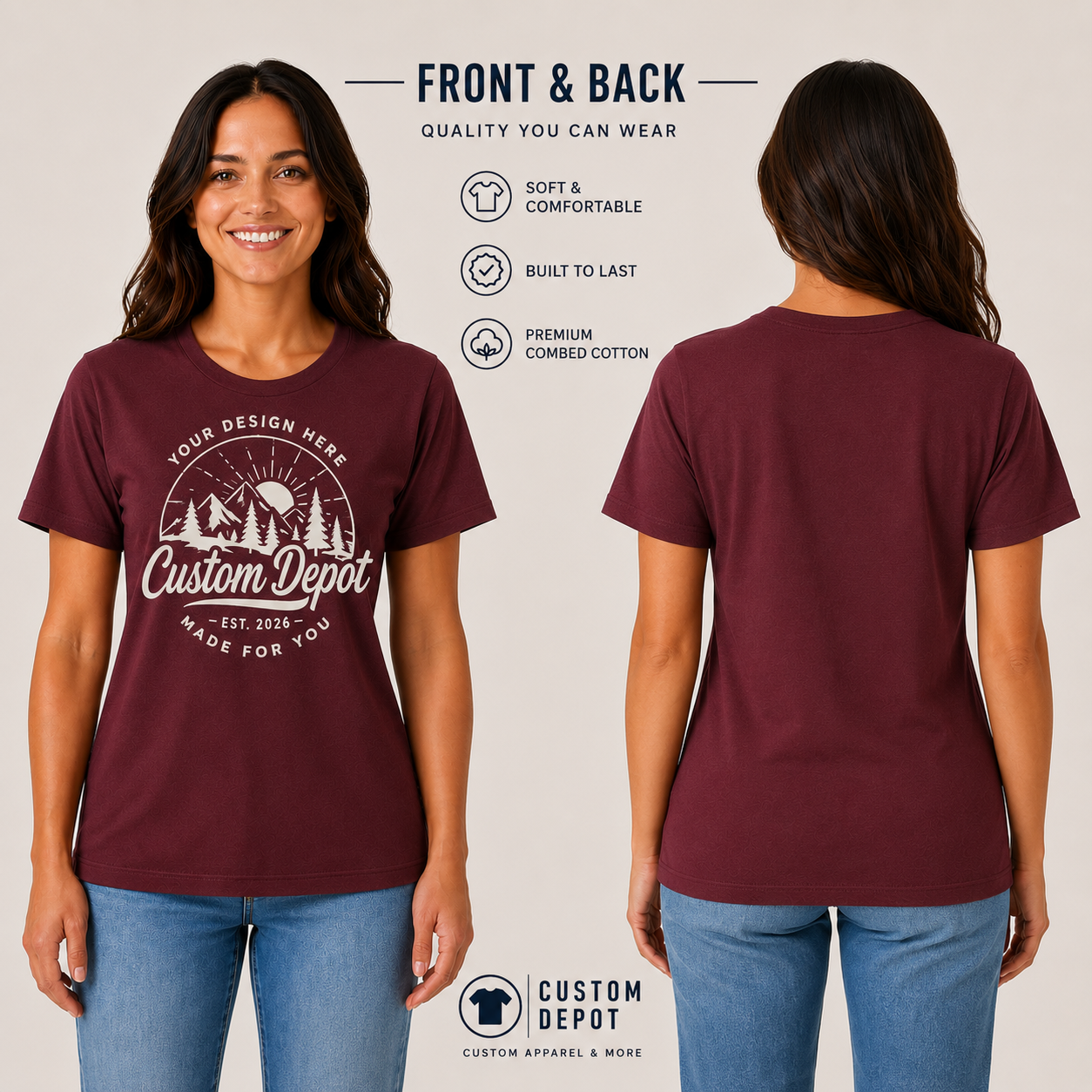 Bella + Canvas Women's Favorite Tee | Premium Airlume Cotton (6004)