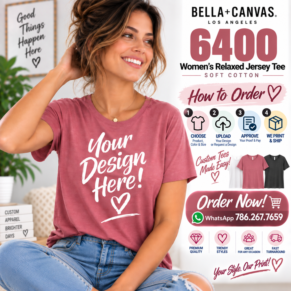 Bella + Canvas Women's Relaxed Jersey/Cotton Tee (6400)