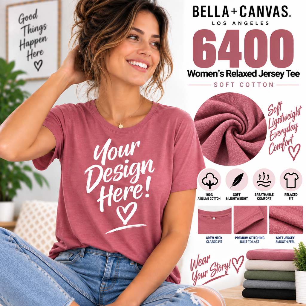 Bella + Canvas Women's Relaxed Jersey/Cotton Tee (6400)
