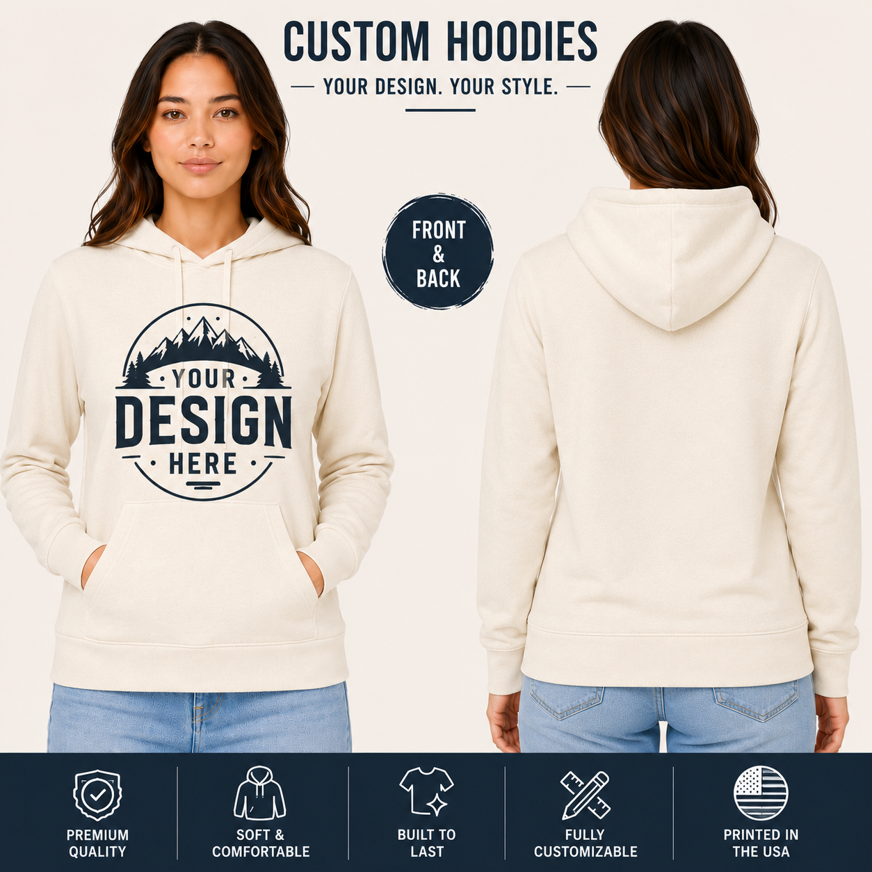 Bella + Canvas  Women's Sponge Fleece Hoodie | Premium Pullover Hoodie (7502W)