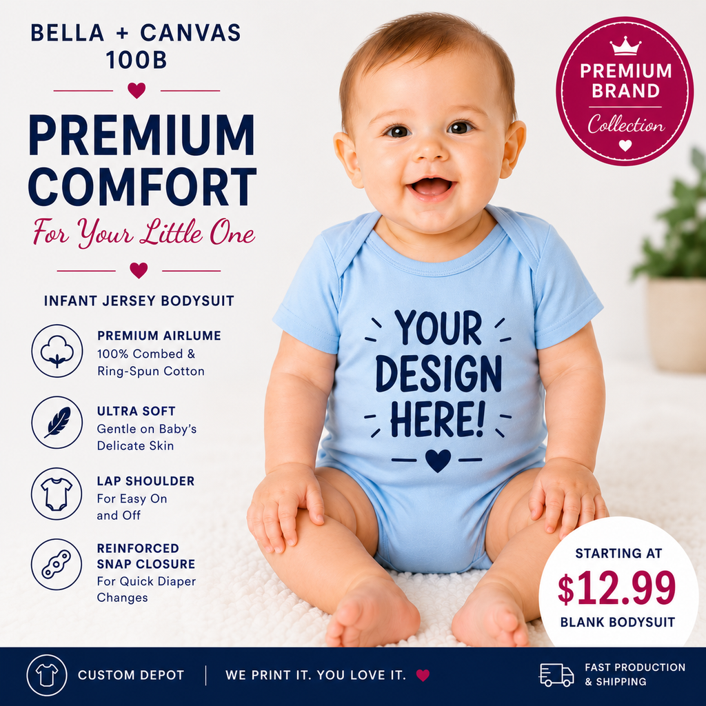 Bella + Canvas  Infant Baby Jersey Bodysuit (100B)
