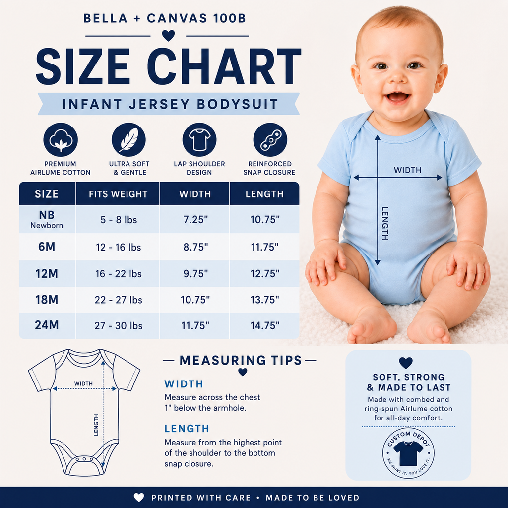 Bella + Canvas  Infant Baby Jersey Bodysuit (100B)