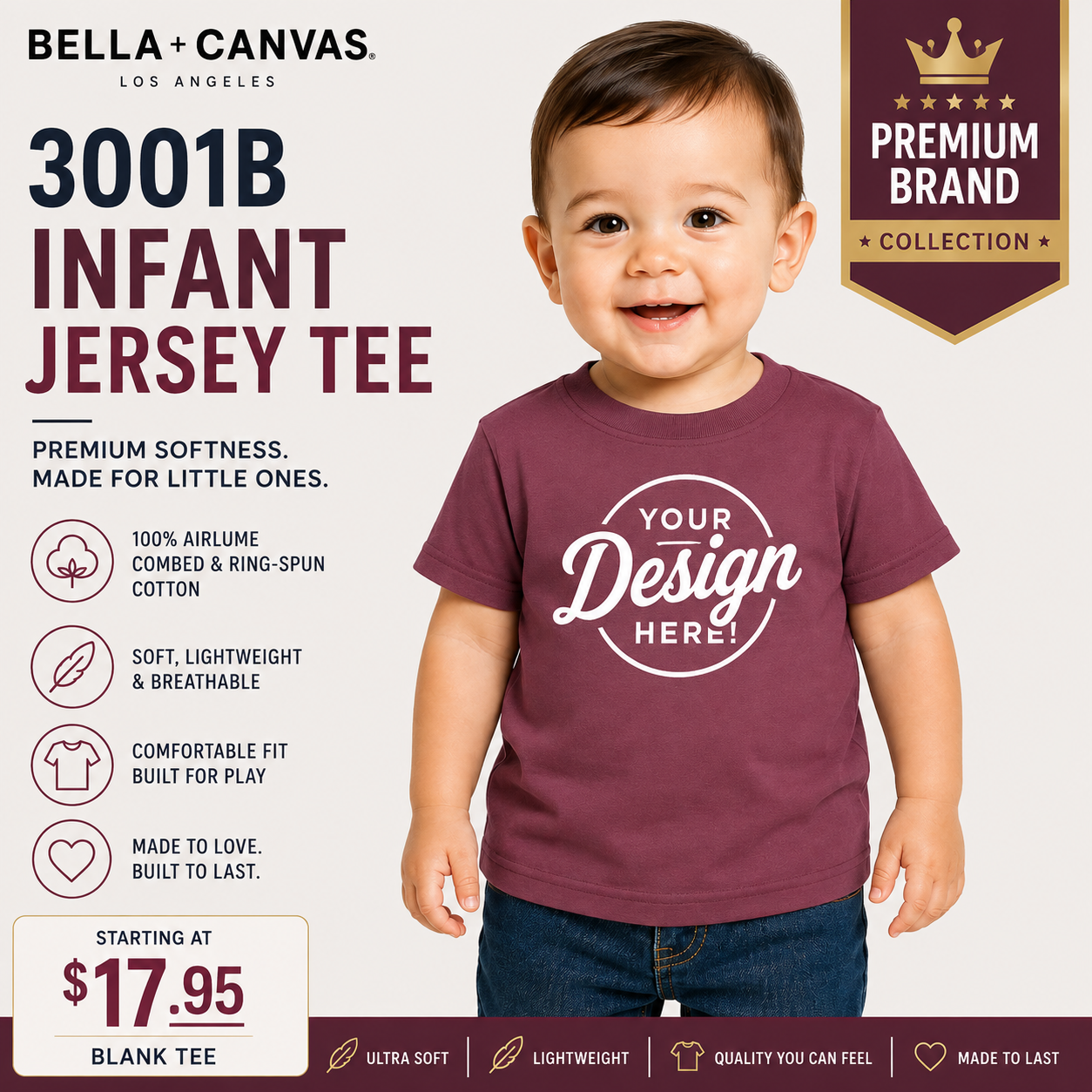 Bella + Canvas Infant Jersey Tee (3001B)