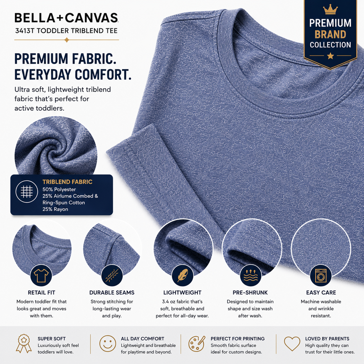 Bella + Canvas Toddler Triblend T-Shirt (3413T)