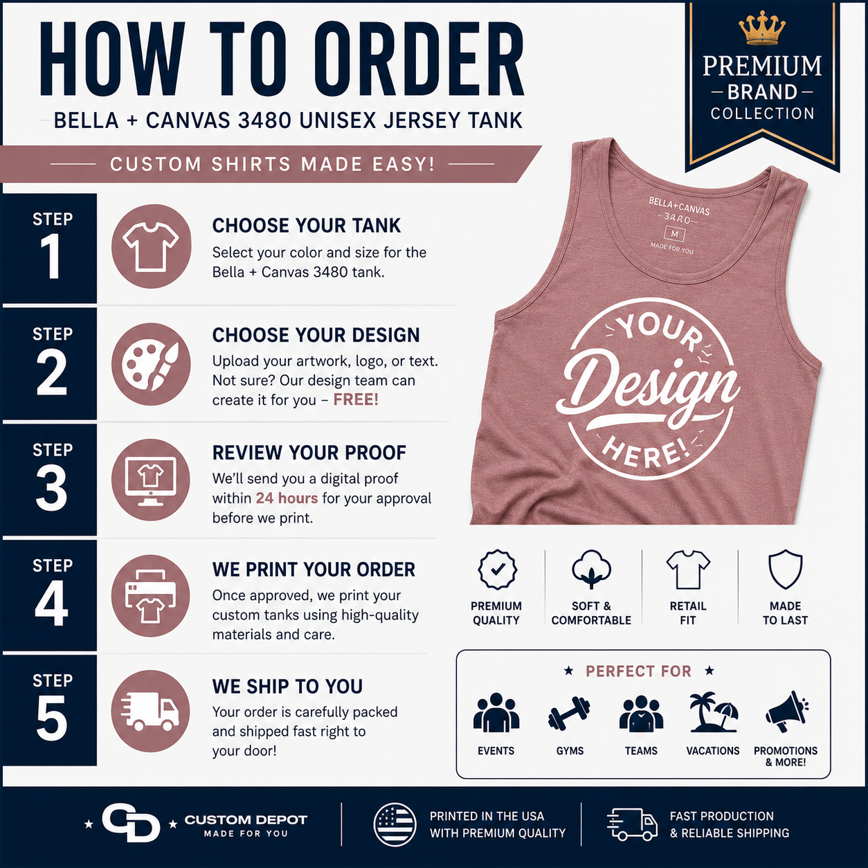 Bella + Canvas Adult Unisex Jersey Muscle Tank (3480)