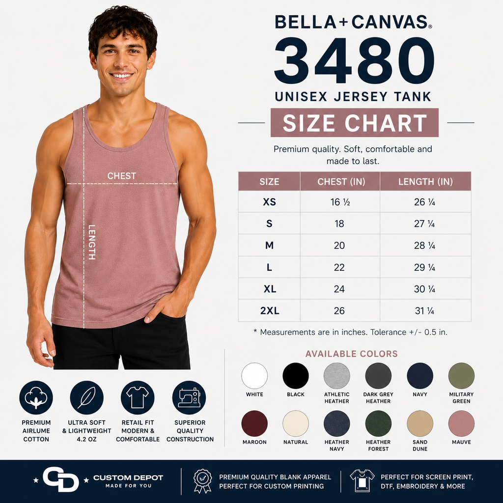 Bella + Canvas Adult Unisex Jersey Muscle Tank (3480)