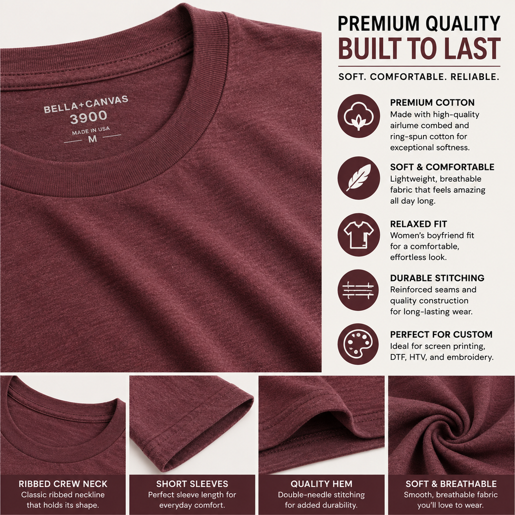 Custom Women's Boyfriend Tee | Cotton T-Shirt (3900)