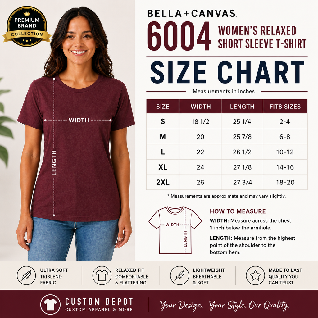 Bella + Canvas Women's Favorite Tee | Premium Airlume Cotton (6004)