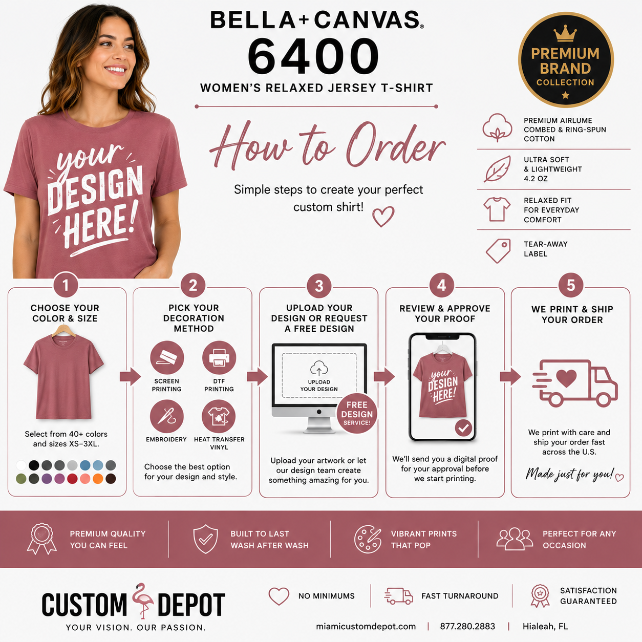 Bella + Canvas Women's Relaxed Jersey T-Shirt | Airlume Cotton Tee (6400)