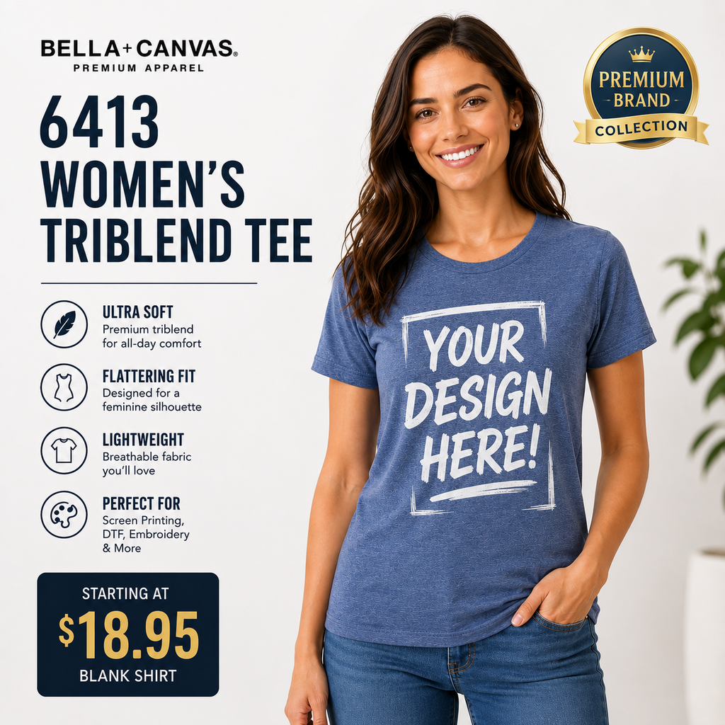 Bella + Canvas Women's TriBlend T-Shirt |  Soft Premium Tee (6413)