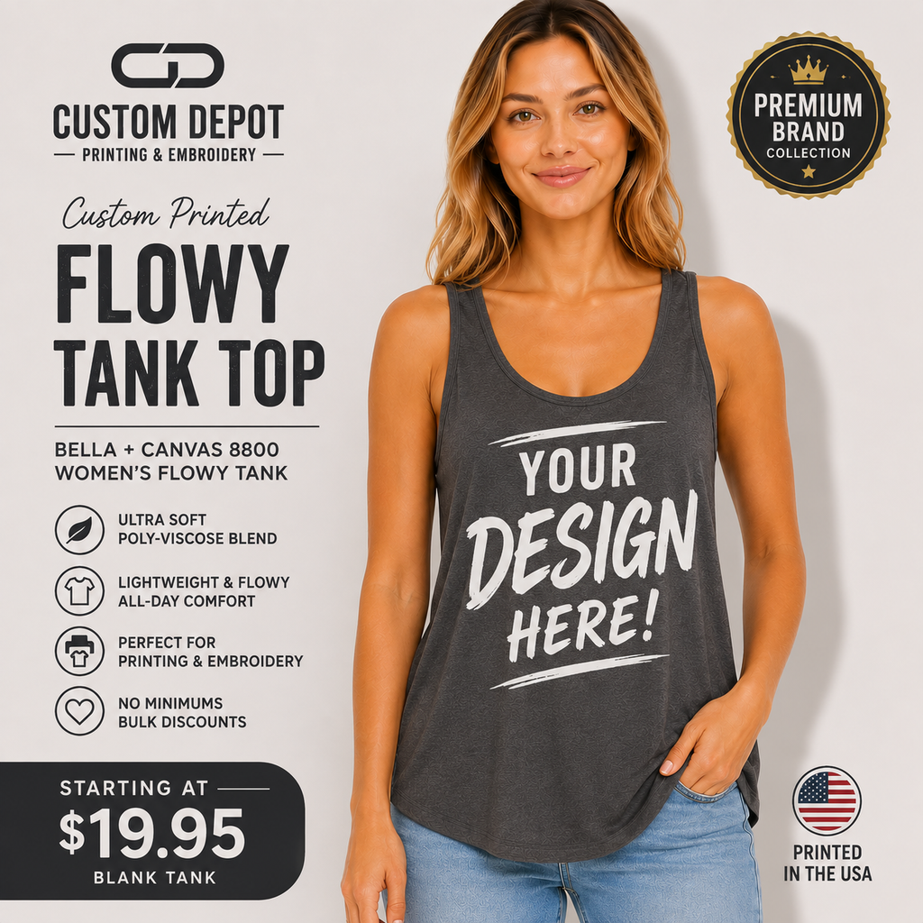 Bella + Canvas Women's Flowy Tank Top | Soft Poly-Viscose (8800)