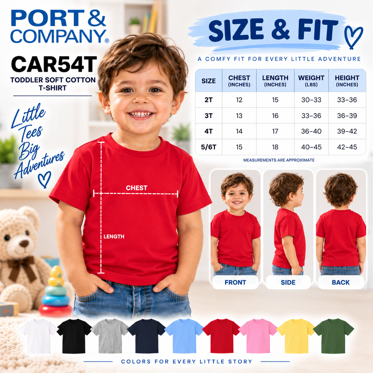 Port & Company Toddler Soft Cotton T-Shirt (CAR54T)
