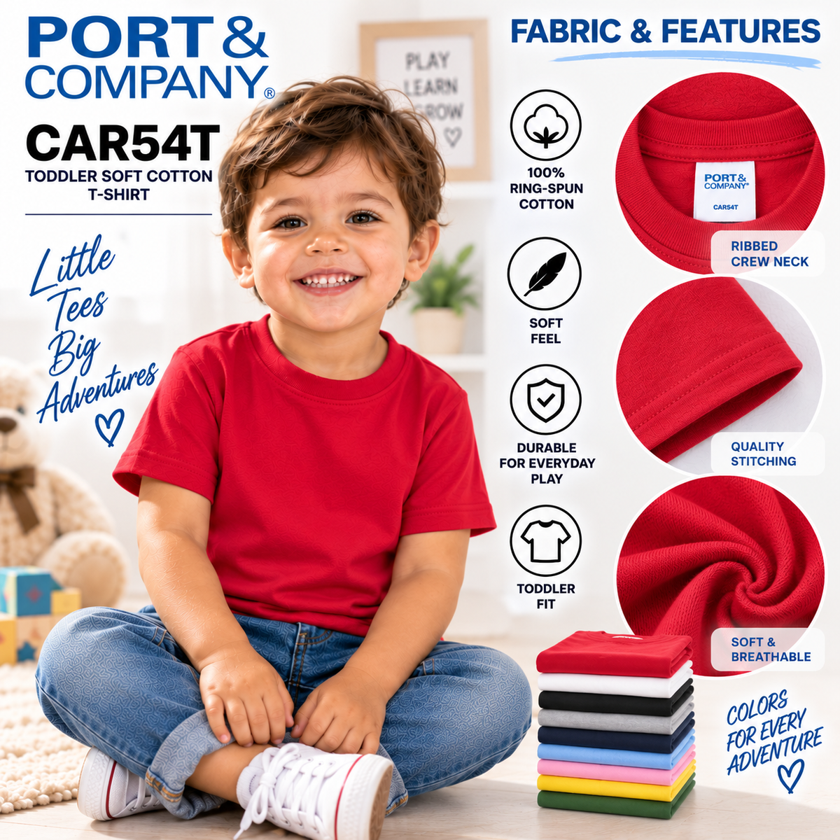 Port & Company Toddler Soft Cotton T-Shirt (CAR54T)