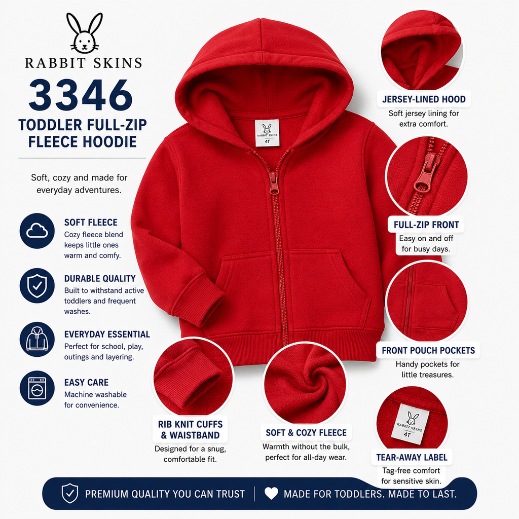 Rabbit Skins Toddler Full-Zip Fleece Hoodie (RS3346)