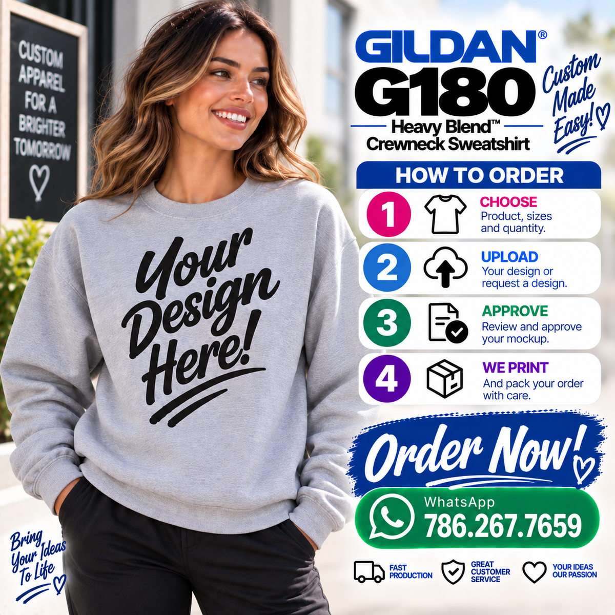 Gildan Unisex Heavy Blend™ Crewneck Sweatshirt (G180)