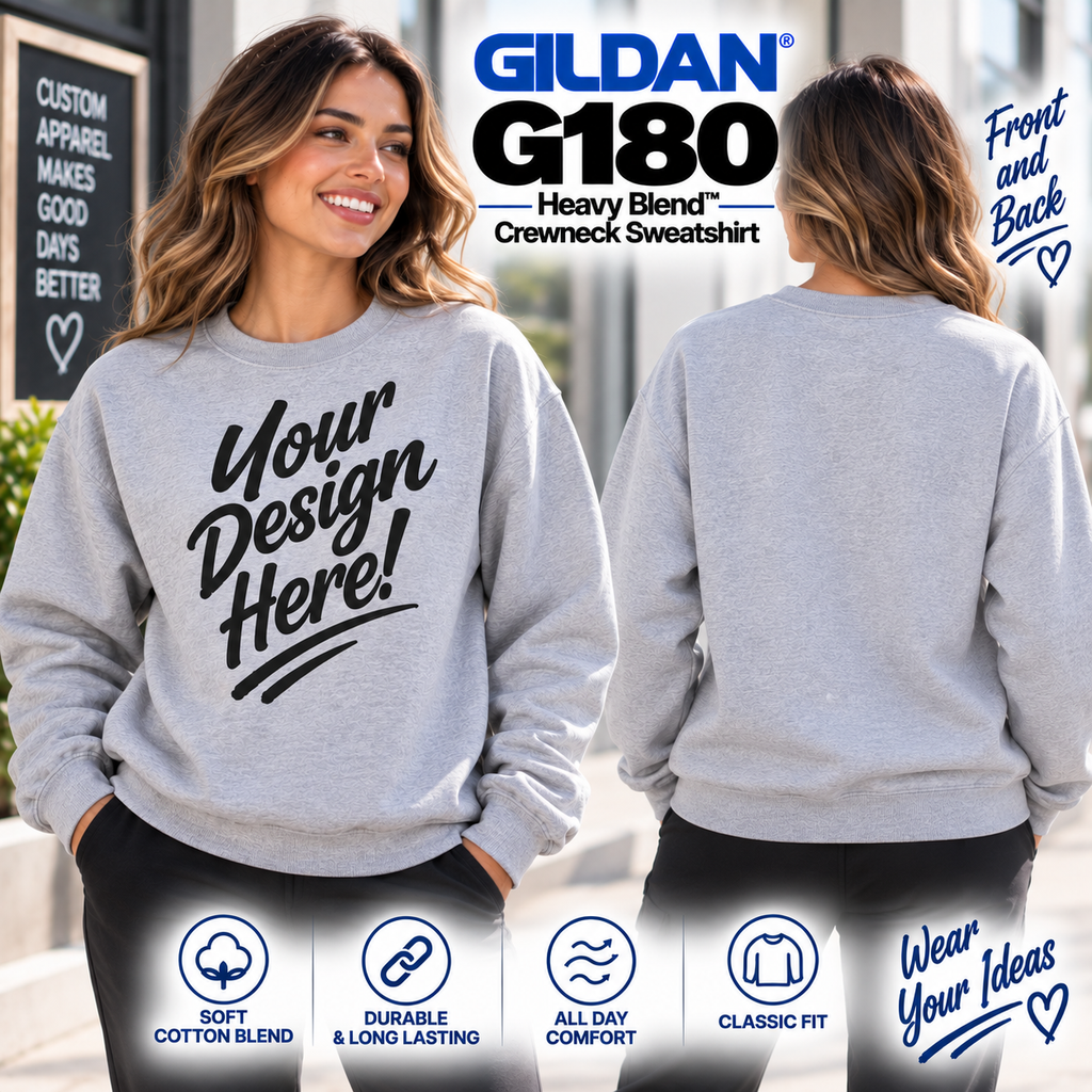 Gildan Unisex Heavy Blend™ Crewneck Sweatshirt (G180)