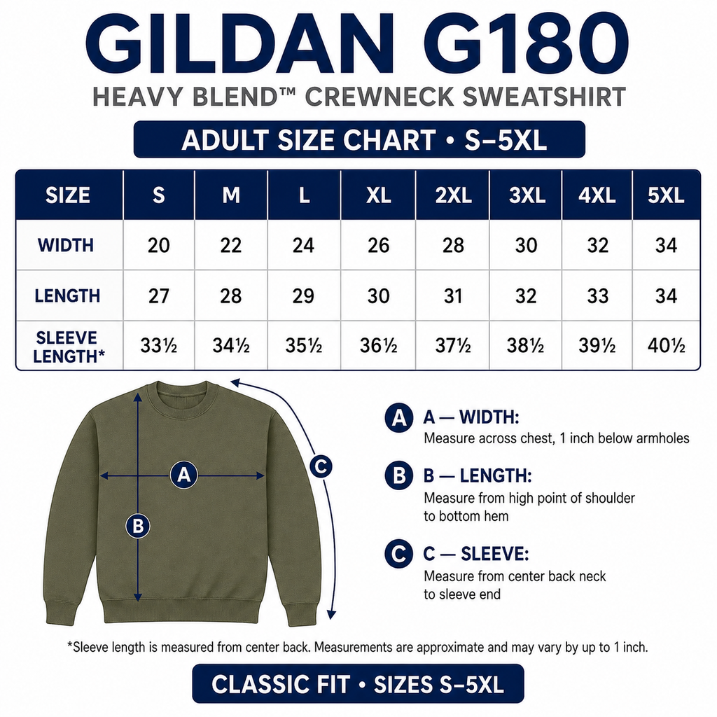 Gildan Unisex Heavy Blend™ Crewneck Sweatshirt (G180)