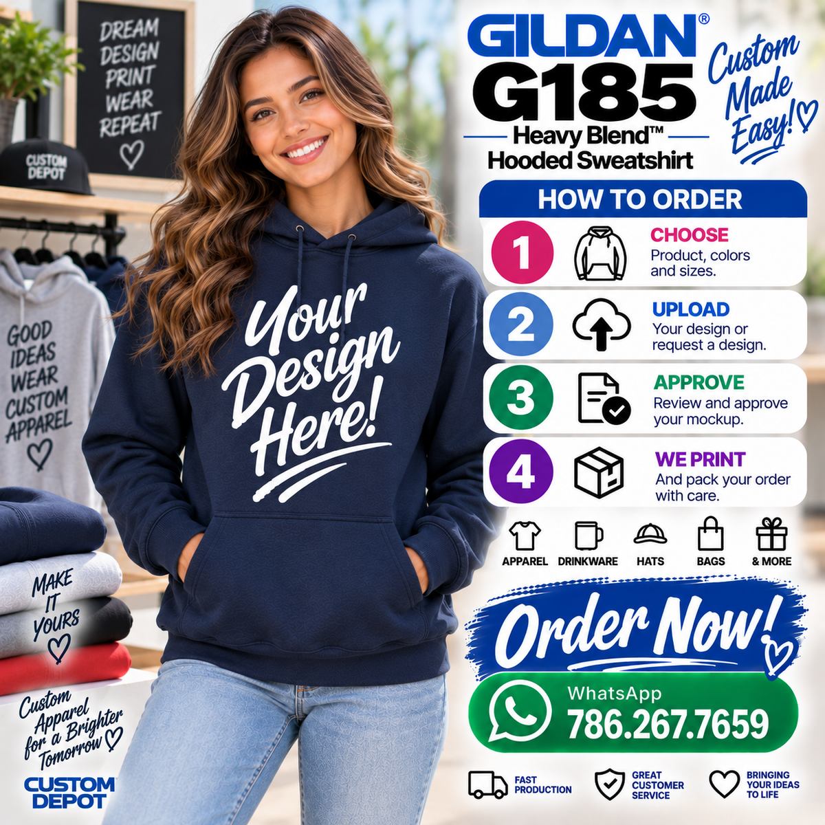 Gildan Unisex Heavy Blend™ Hooded Sweatshirt (G185)