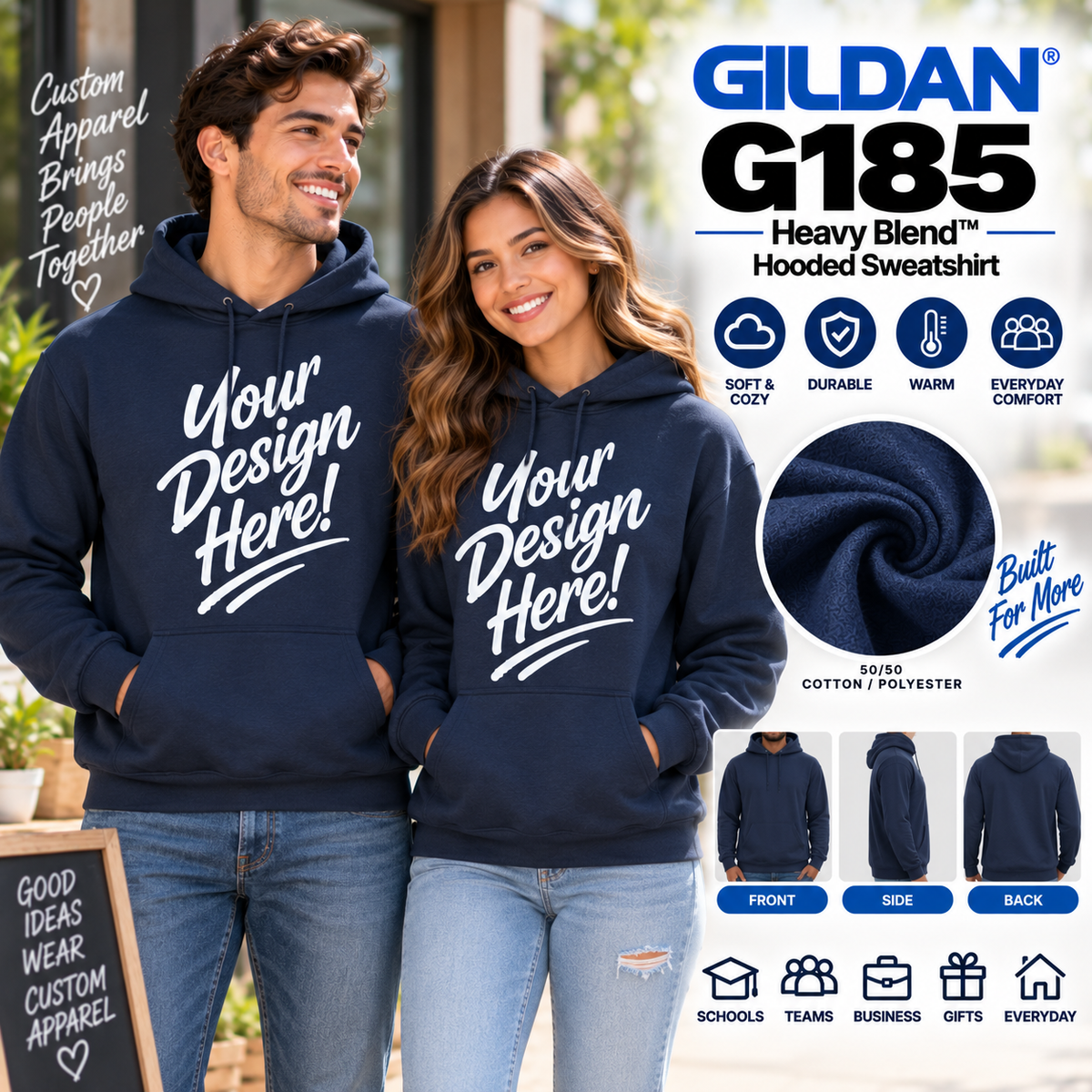 Gildan Unisex Heavy Blend™ Hooded Sweatshirt (G185)