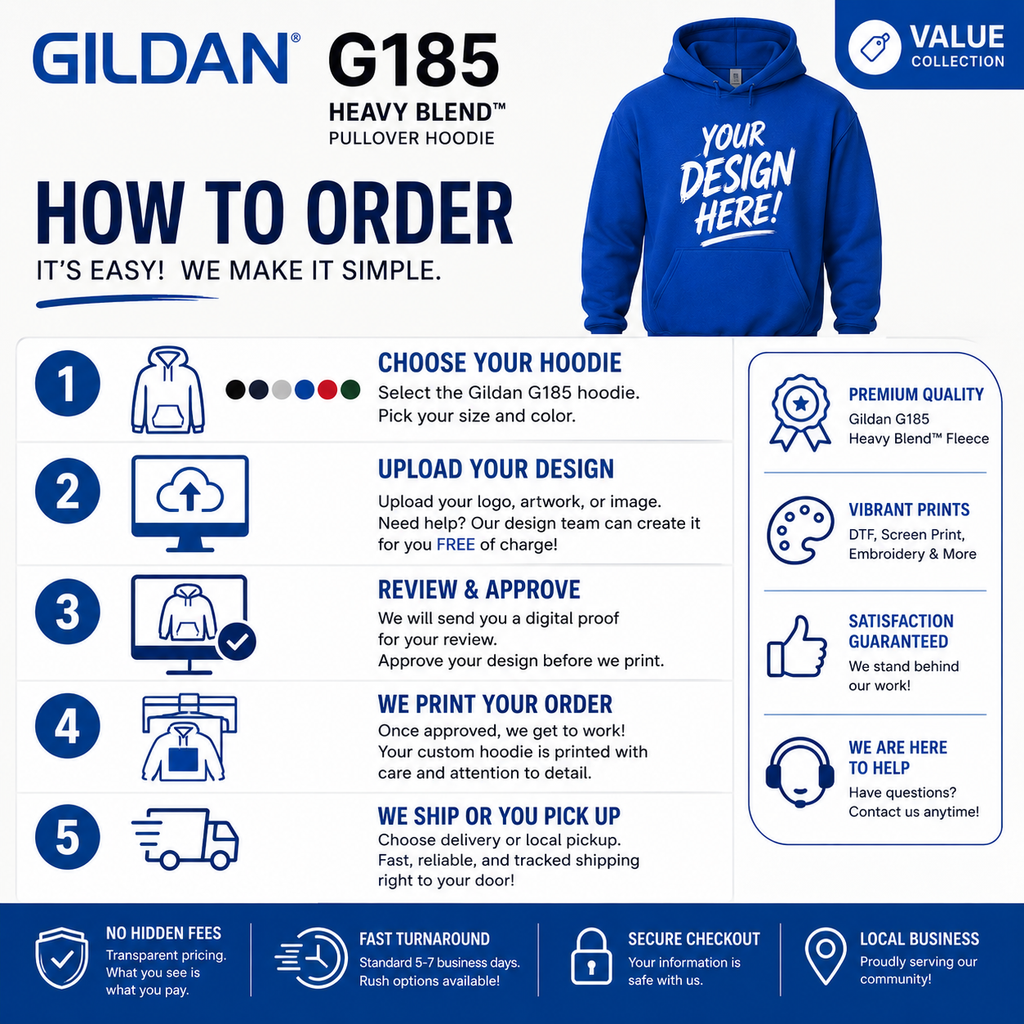 Gildan Unisex Heavy Blend™ Hooded Sweatshirt (G185)