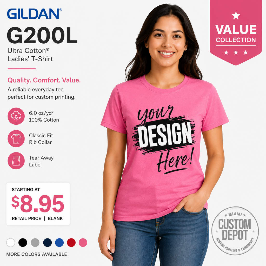 Gildan Women's Ultra Cotton T-Shirt (G200L)
