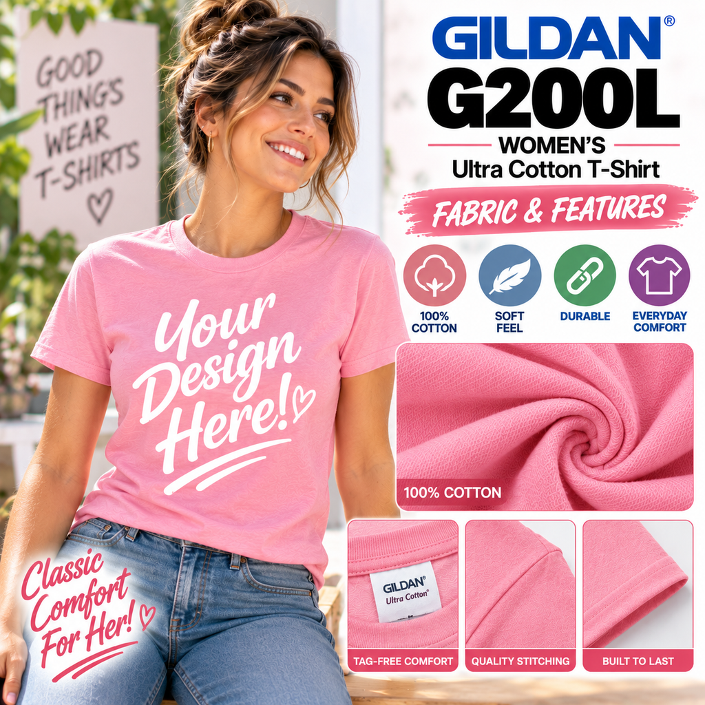 Gildan Women's Ultra Cotton T-Shirt (G200L)