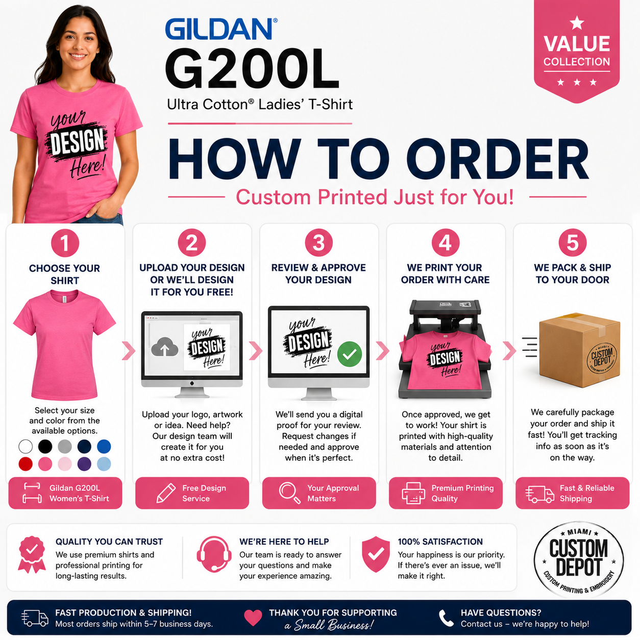 Gildan Women's Ultra Cotton T-Shirt (G200L)