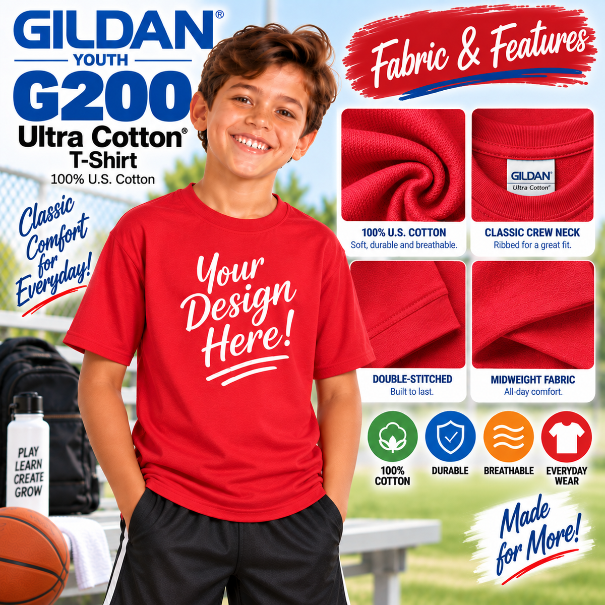Gildan Youth Ultra Cotton® T-Shirt (G200)
