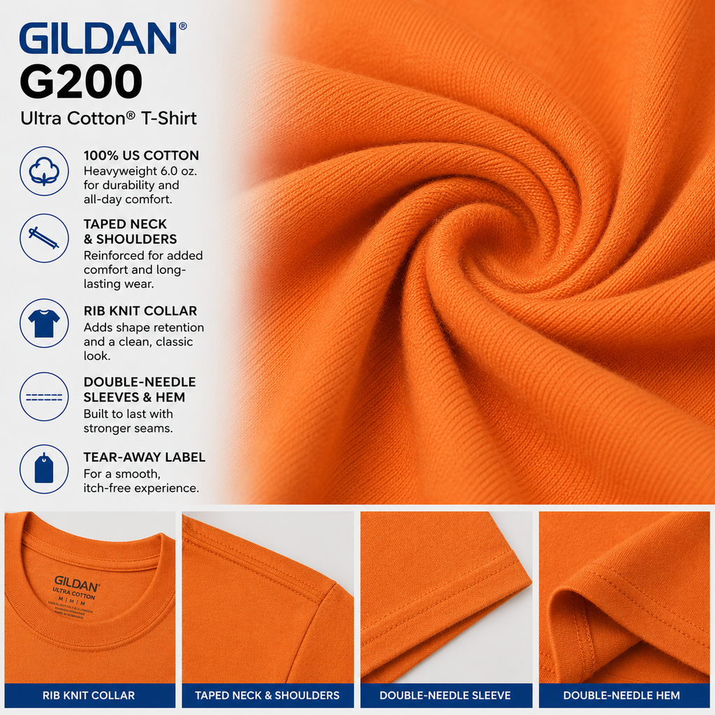 Gildan Unisex Ultra Cotton® Adult T-Shirt (G200)