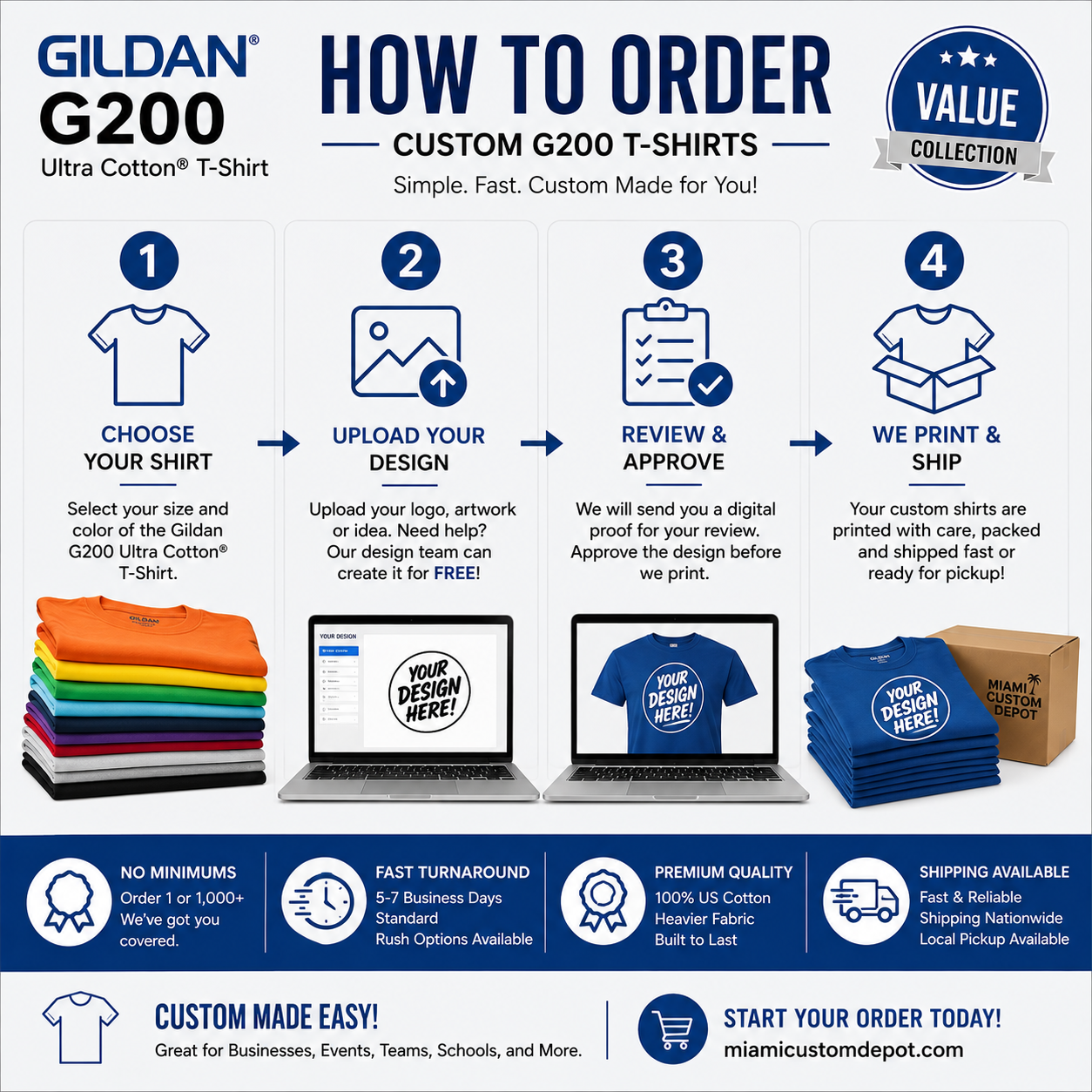 Gildan Unisex Ultra Cotton® Adult T-Shirt (G200)