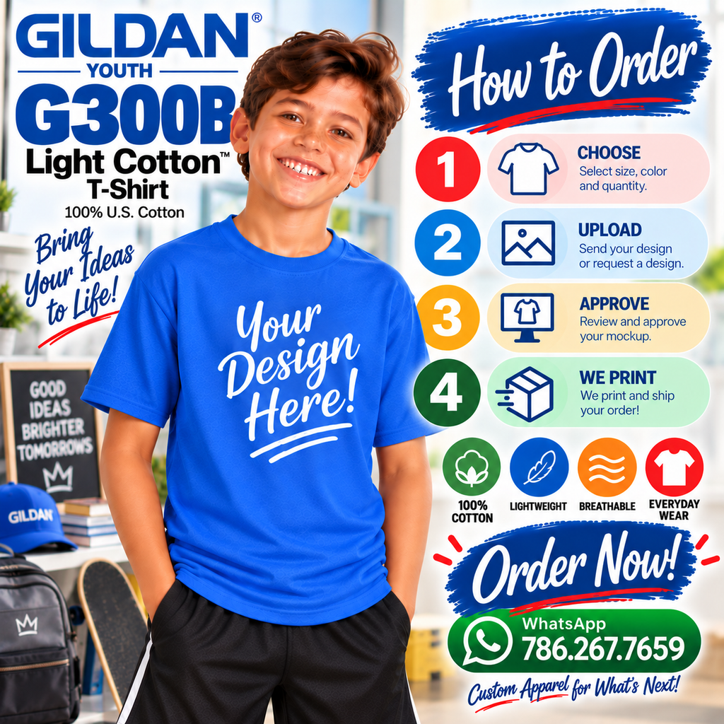 Gildan Youth Light Cotton T-Shirt (G300B)