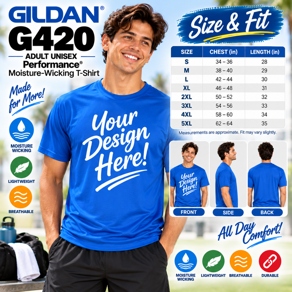 Gildan Adult Unisex Performance® Moisture-WickingT-Shirt  (G420)