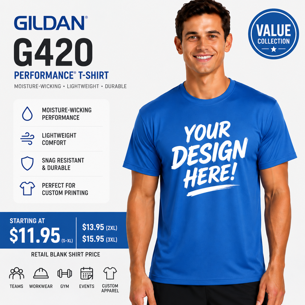 Gildan Unisex Performance® Adult Moisture-Wicking Performance Tee (G420)