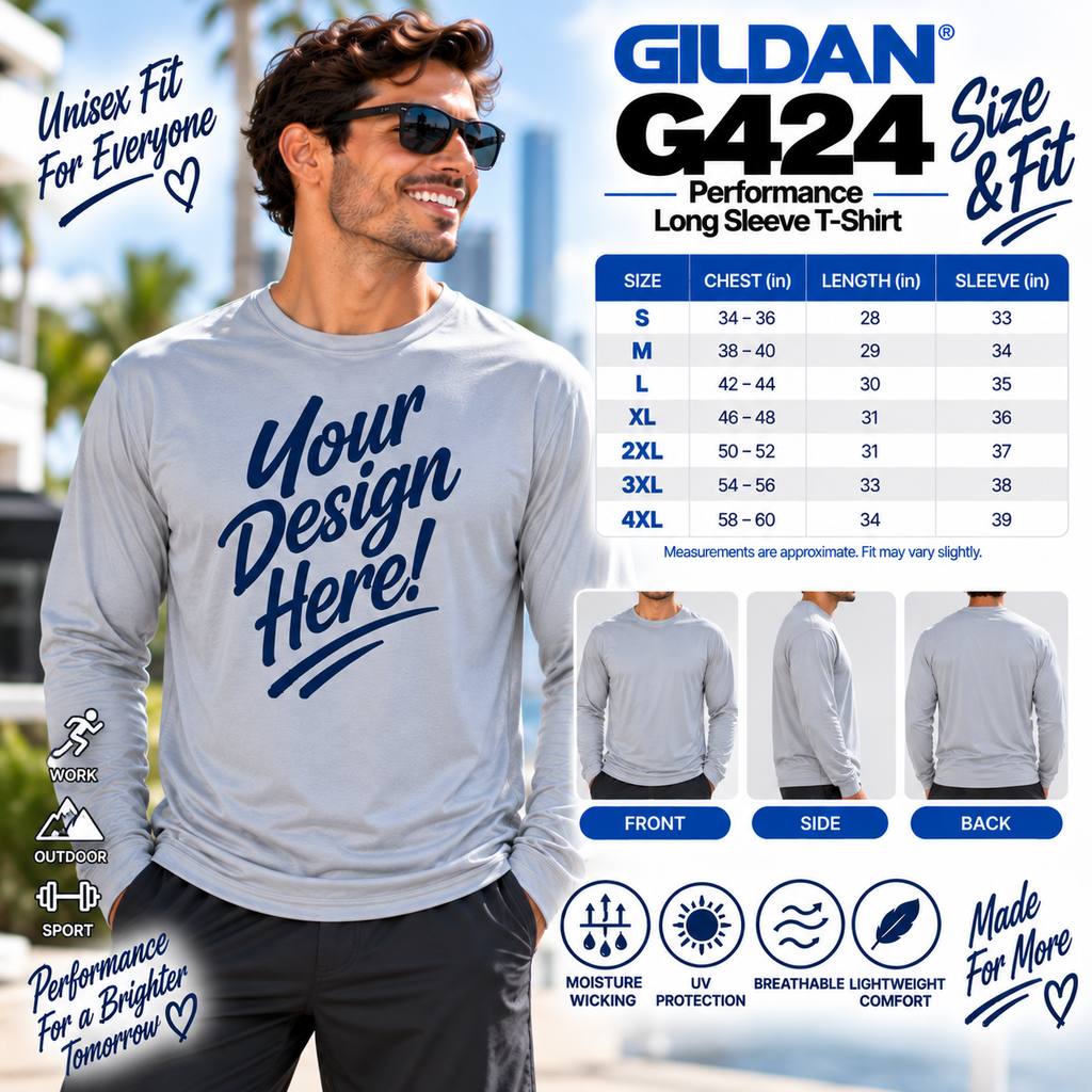 Gildan Unisex Performance Long Sleeve T-Shirt (G424)