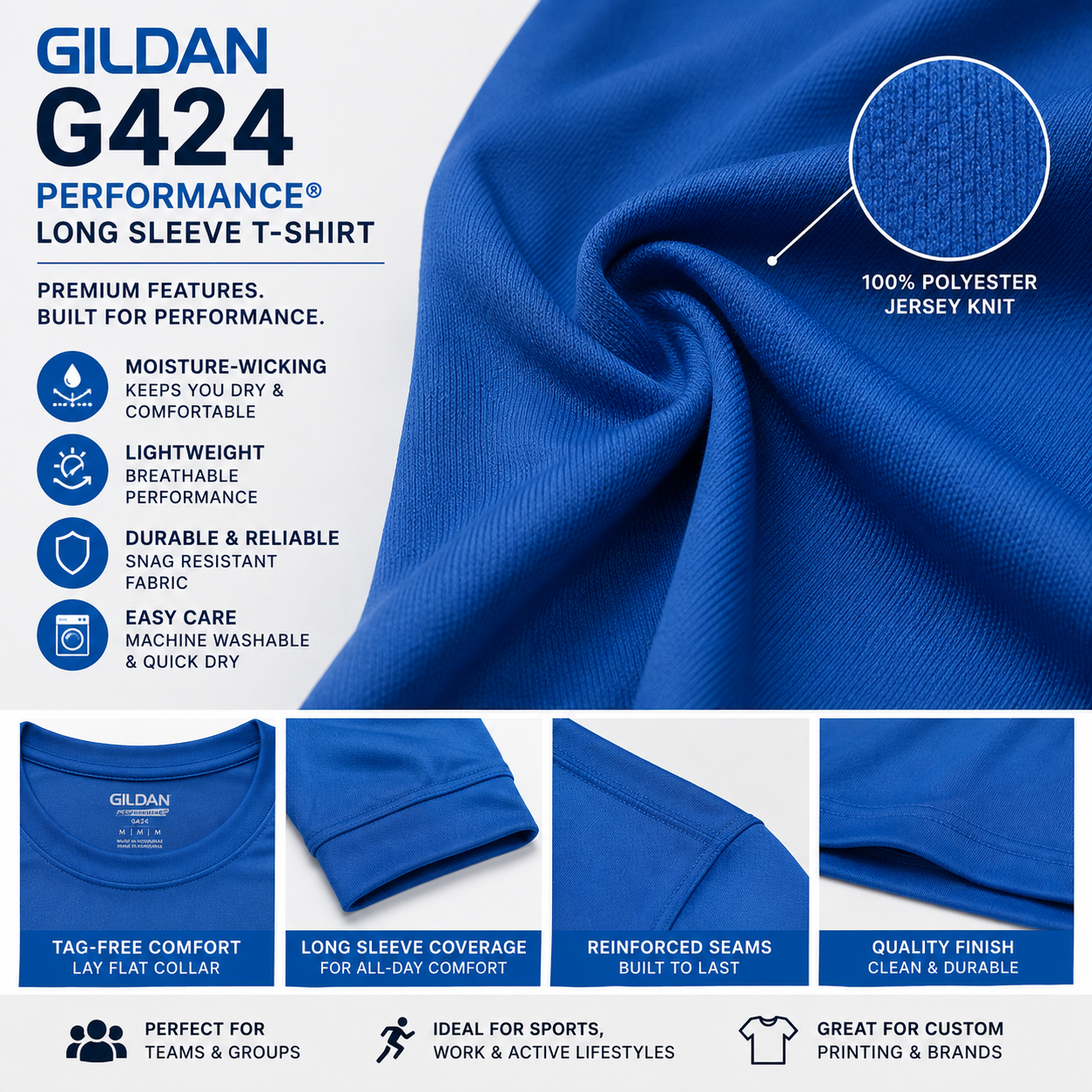 Gildan Unisex Performance Long Sleeve T-Shirt (G424)