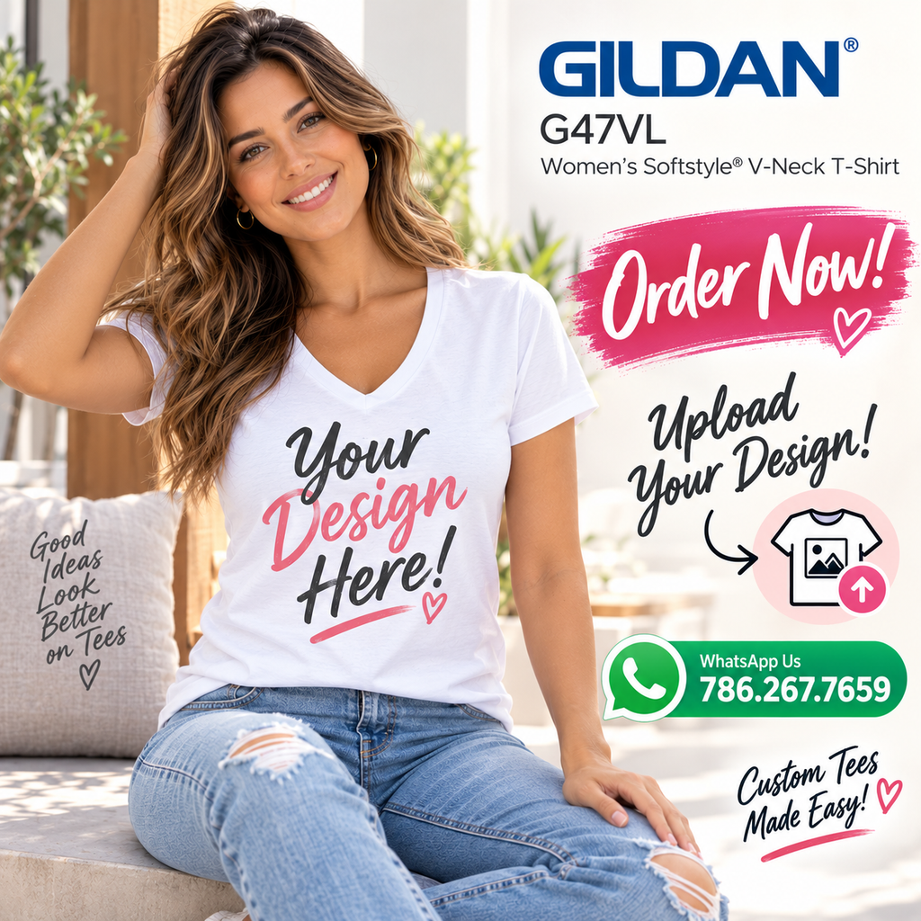 Gildan  Women's Softstyle® V-Neck T-Shirt (G47VL)