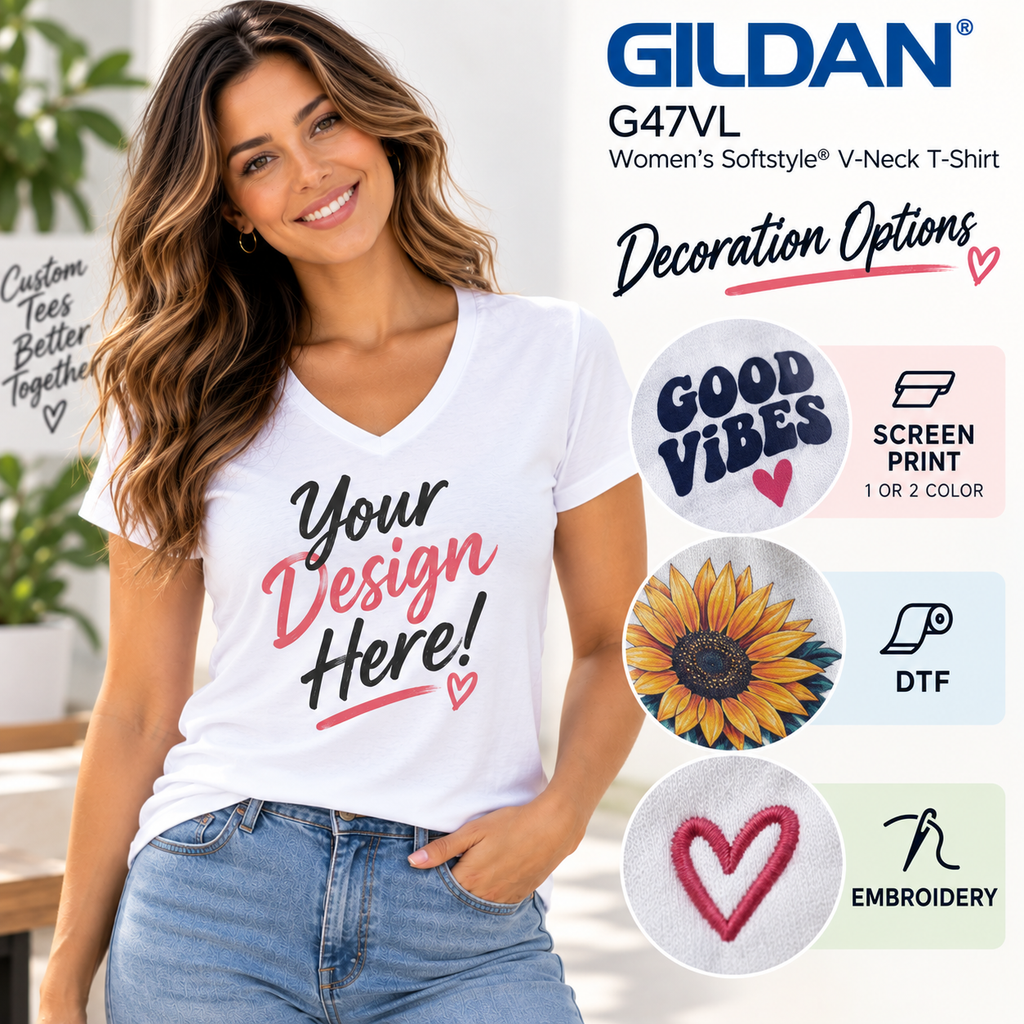 Gildan  Women's Softstyle® V-Neck T-Shirt (G47VL)