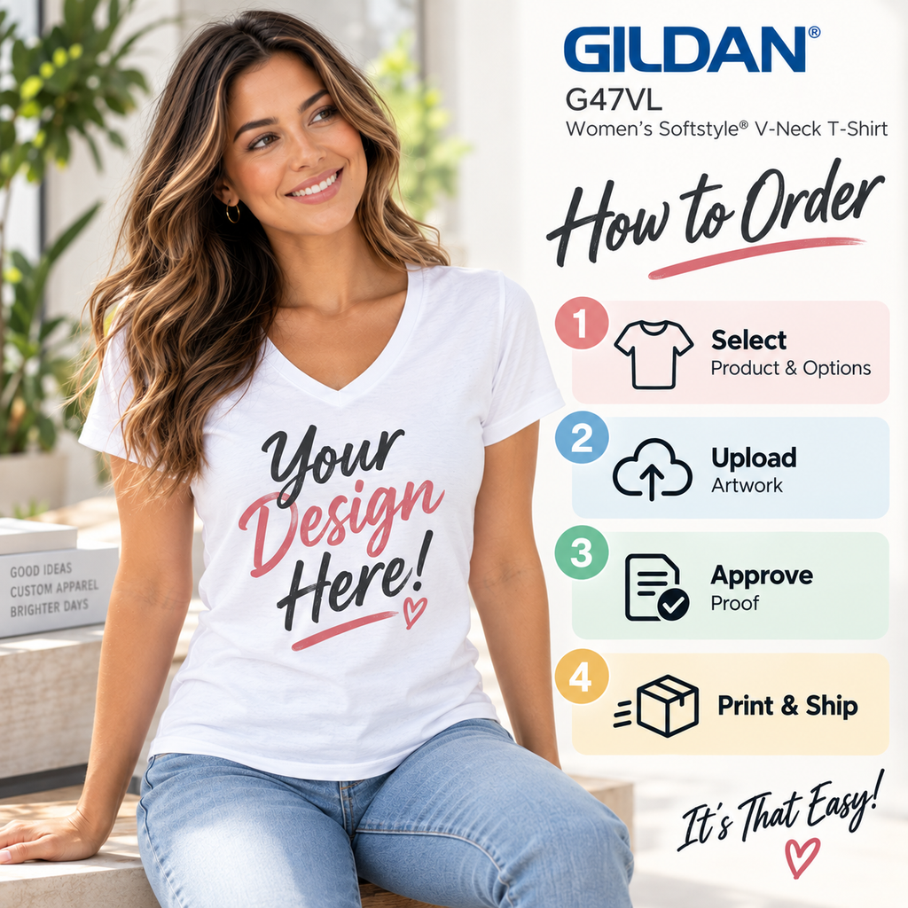 Gildan  Women's Softstyle® V-Neck T-Shirt (G47VL)