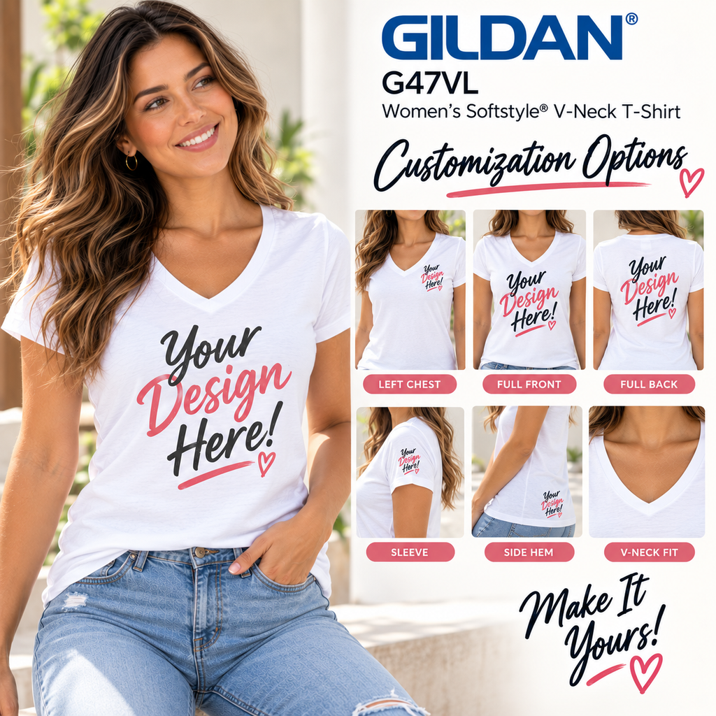 Gildan  Women's Softstyle® V-Neck T-Shirt (G47VL)