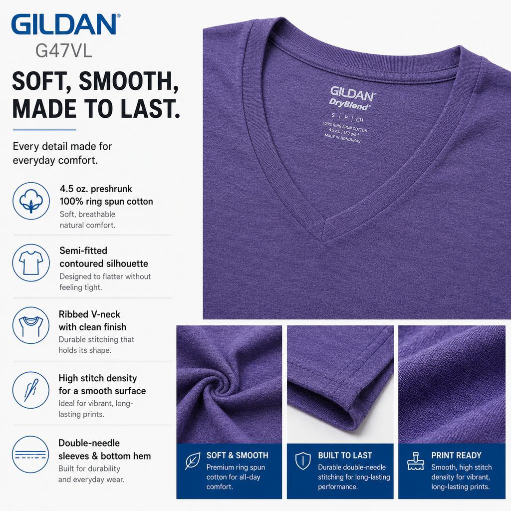 Gildan  Women's Softstyle® V-Neck T-Shirt (G47VL)