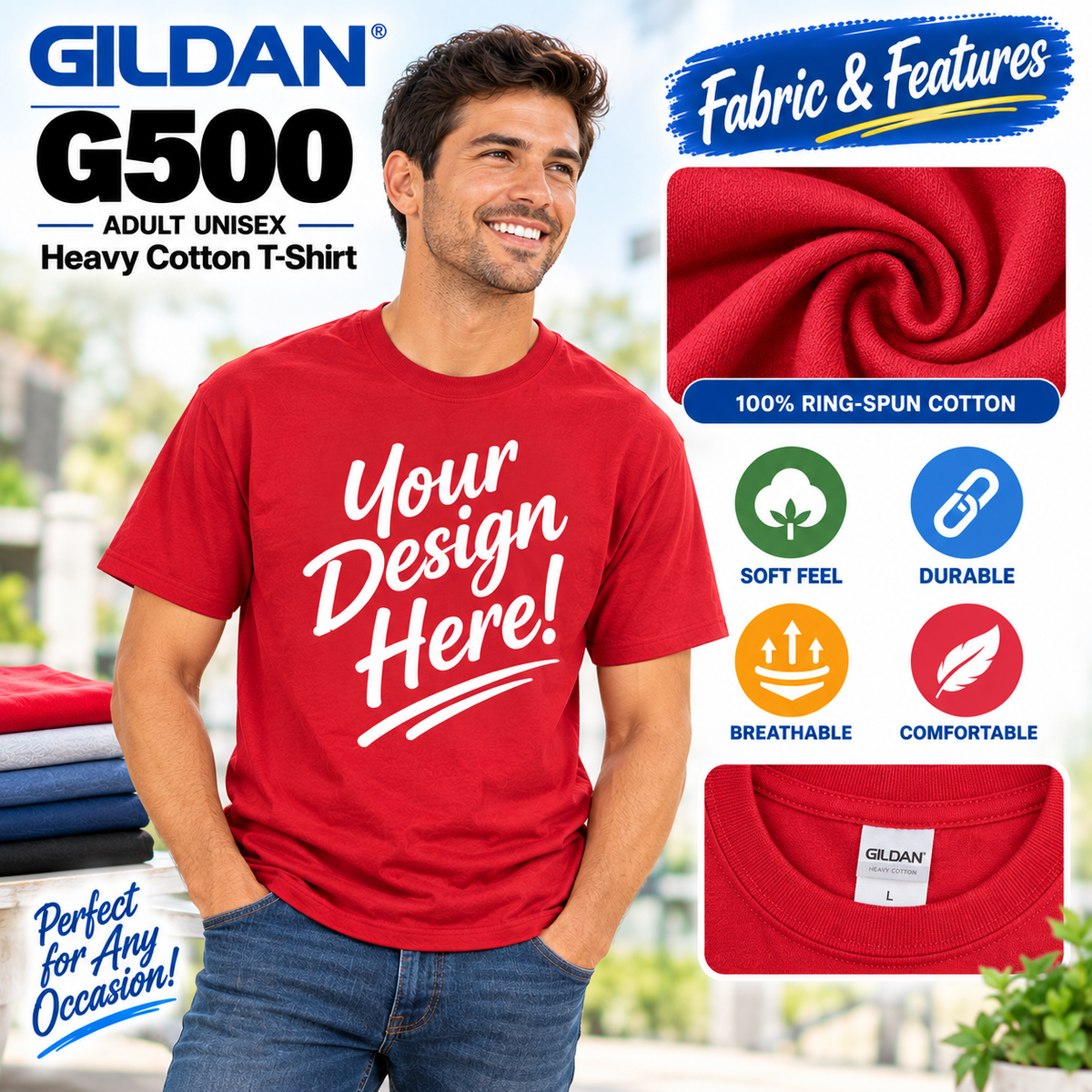 Gildan Adult Unisex Heavy Cotton T-Shirt (G500)