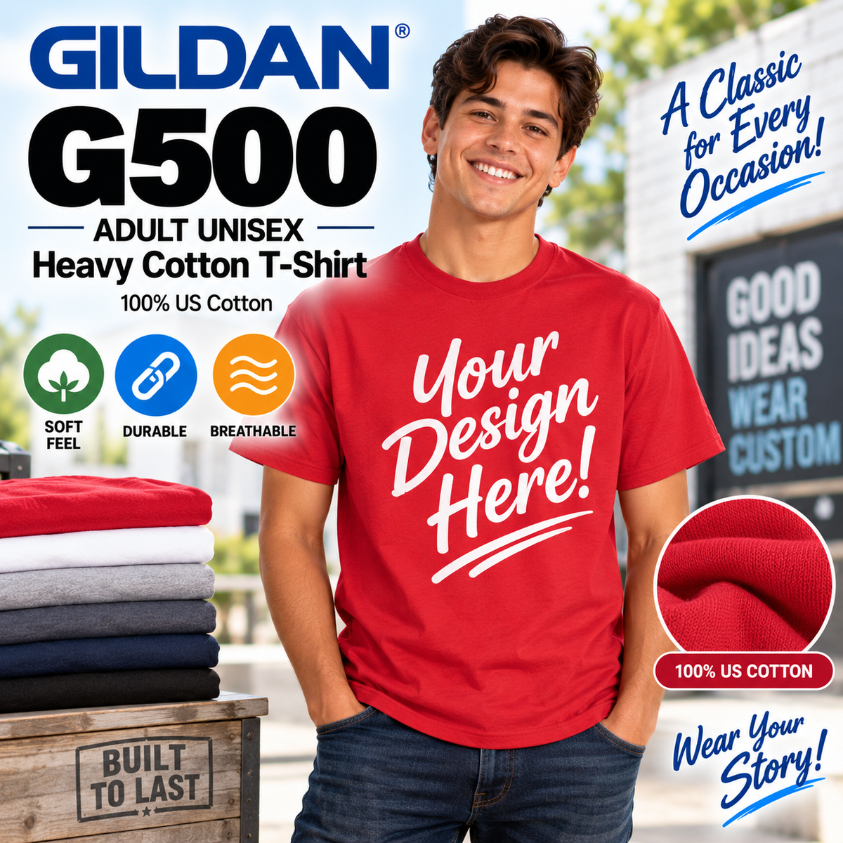 Gildan Adult Unisex Heavy Cotton T-Shirt (G500)