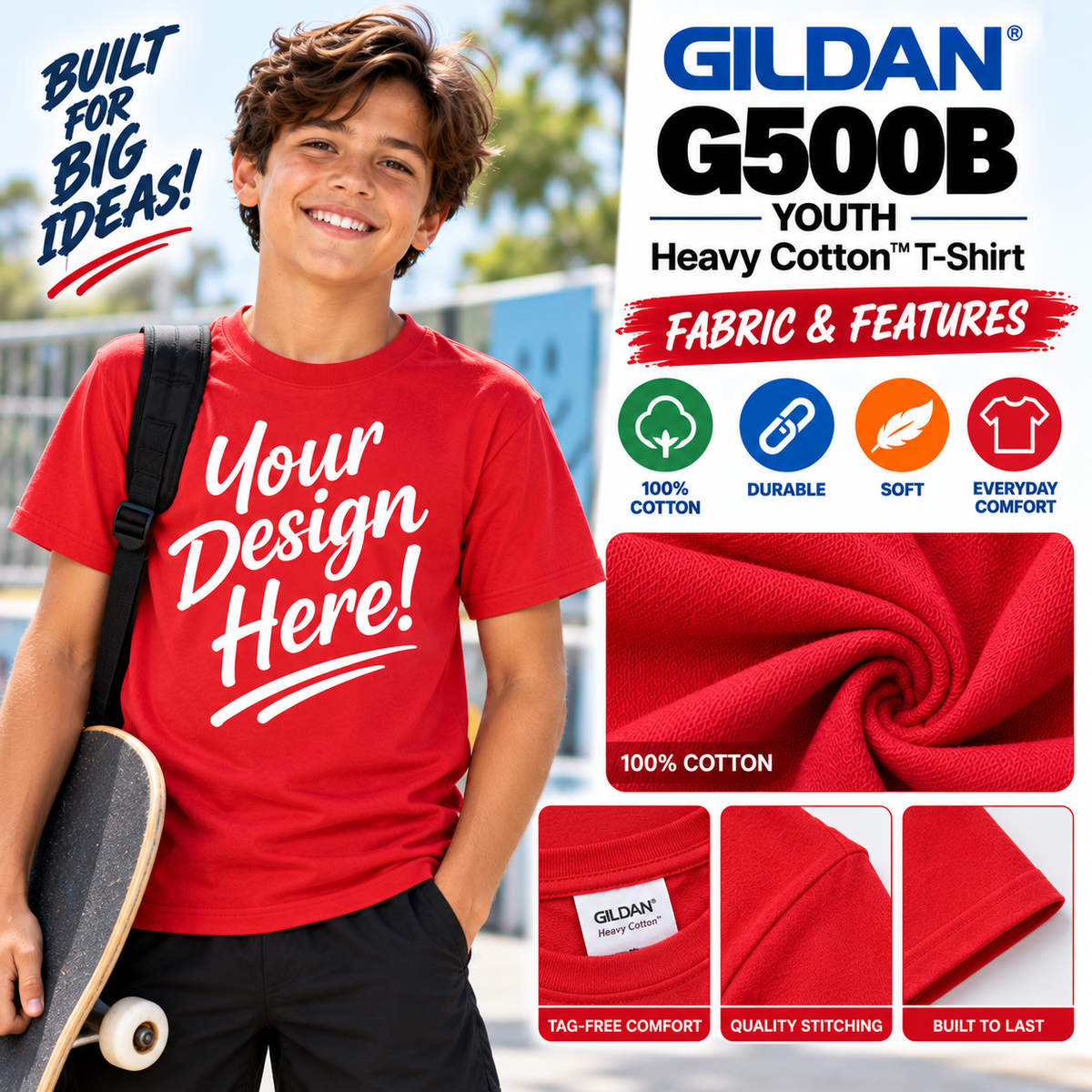 Gildan Youth Heavy Cotton™ T-Shirt (G500B)