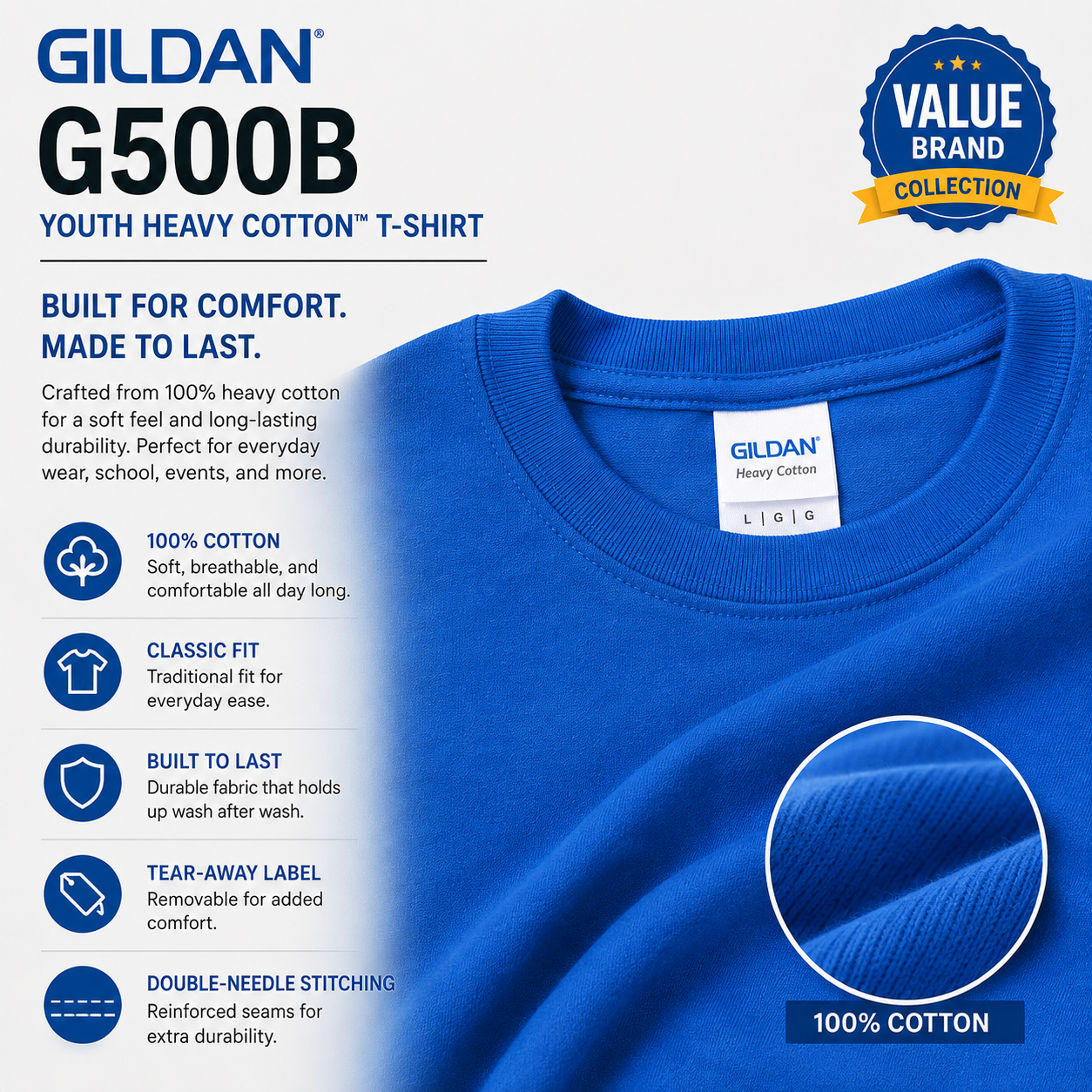 Gildan Youth Heavy Cotton™ T-Shirt (G500B)